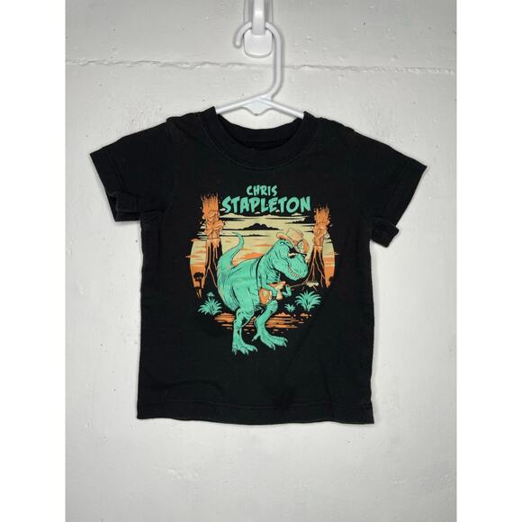 Chris Stapleton Baby Band T Shirt Country Size 12 Months Black Dinosaur - Picture 1 of 3